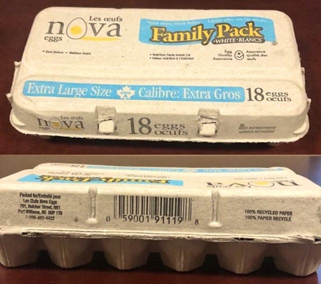 The Canadian Food Inspection Agency has issued a large scale recall notice on eggs sold in Nova Scotia and Newfoundland and Labrador.