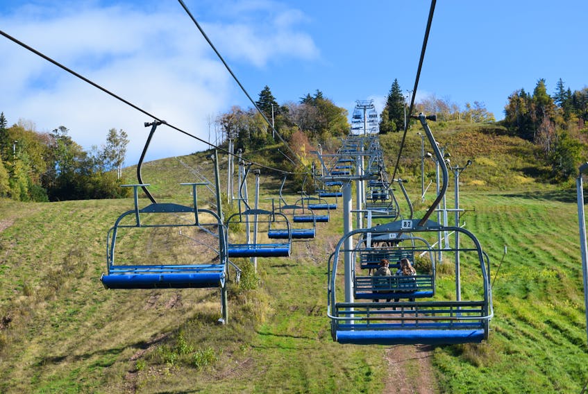 Ski Wentworth operated its lift for hikers to hitch a ride to the top of the mountain and enjoy the fall colours.