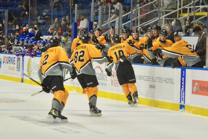 The Cape Breton Eagles are hoping for more goal celebrations when they host a Quebec-based team for the first time since March 2020. The Eagles take on the Shawinigan Cataractes in Quebec Major Junior Hockey League action today at 7 p.m. DAVID JALA • CAPE BRETON POST