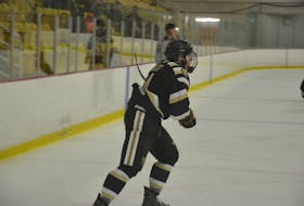Jonah Jelley scored four goals and added an assist in leading the Charlottetown Bulk Carriers Knights to an 11-1 road win over the Northern Moose in the New Brunswick/Prince Edward Island Major Under-18 Hockey League on Oct. 9.