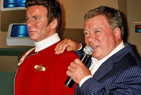 Canadian actor William Shatner unveils a wax figure of himself as character Captain James T. Kirk from  the "Star Trek" television series at Madame Tussauds Hollywood on November 4, 2009.  