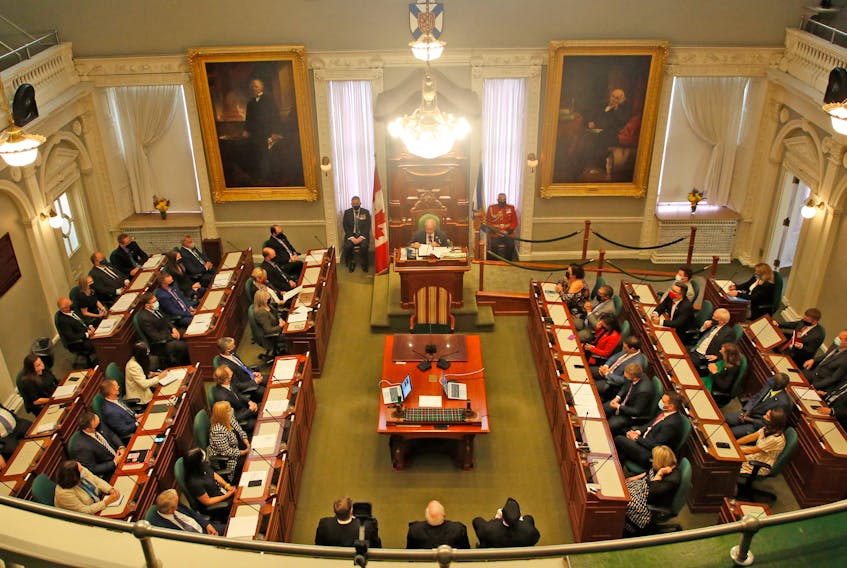 FOR NEWS STORY:
A full legislature was on hand, for the throne speech given by Lt. Gov. Arthur LeBanc, in Halifax Tuesday October 12, 2021.

TIM KROCHAK PHOTO
