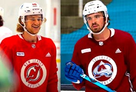 Dawson Mercer (left) made the New Jersey Devils straight out the junior ranks, while Alex Newhook (right), who is on the Colorado Avalanche's opening-day roster, also qualifies as an NHL rookie despite playing 14 regular-season and playoff games for the Avs last season. — File photos/Contributed