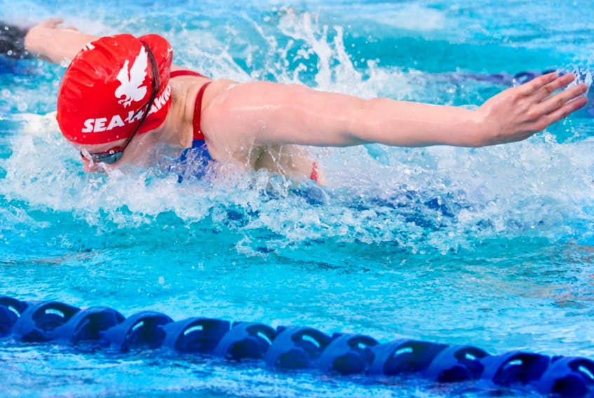 Memorial Sea-Hawks swimmers see their first AUS competition since early 2020 when they take to the pool for a meet hosted by Acadia University this weekend. — File photo/Memorial Athletics