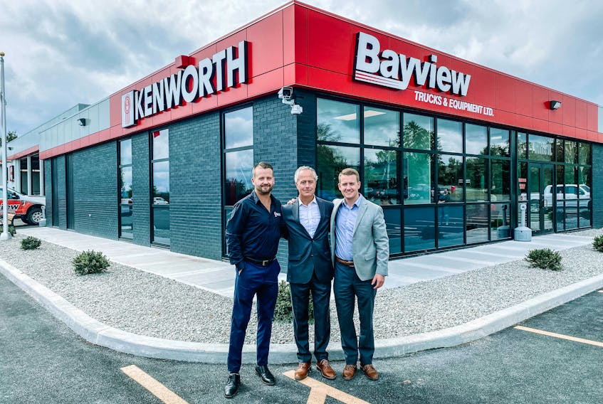 Mike Nagle Jr. (centre) is the president and CEO of Bayview Trucks & Equipment, and his two sons, Adam (right) and Christopher (left) are preparing for the day when they take over the family business.

PHOTO CREDIT: Contributed