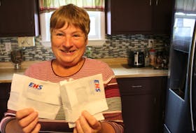 Donna Holloway is happy she can finally rip up the EHS bills they've received for her husband's ambulance transport to the Cape Breton Regional Hospital when he had COVID-19 in May. NICOLE SULLIVAN/CAPE BRETON POST 