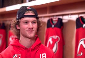 Dawson Mercer says he is well aware of all the support he's received from friends, family and others in the Conception Bay North area and throughout Newfoundland and Labrador, noting he's backed up in replying to a deluge of text messages of congratulations and well wishes. — New Jersey Devils/screengrab