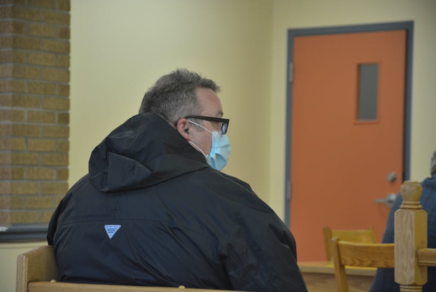 Christopher Power is shown during his latest court appearance at provincial court in Harbour Grace on Oct. 18.