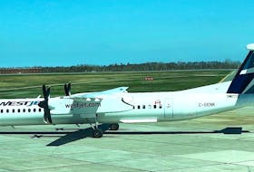 A WestJet aircraft on the tarmac at the J.A. Douglas McCurdy Sydney Airport. During a virtual roundtable discussion Friday, WestJet officials said they hope to have airline service back to where it was in the province — pre-COVID — by the end of next summer. CONTRIBUTED