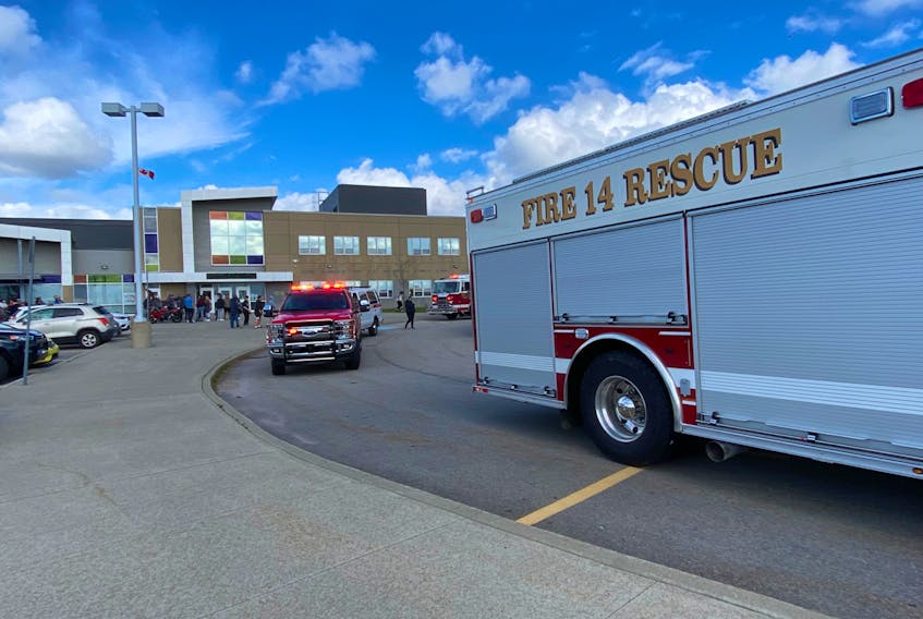 Yarmouth firefighters responded to a call at the Yarmouth High School about 1 p.m. on Oct. 19.
CARLA ALLEN • TRI-COUNTY VANGUARD