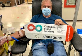 Dave Osborne of Goulds recently marks his 150th blood donation. The major milestone is even more important because Osborne has O-Negative blood, the universal blood type, which is always in high demand in the health-care system.