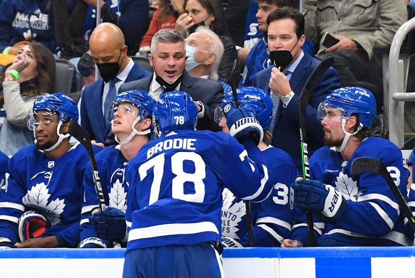  Maple Leafs coach Sheldon Keefe wants his team to make life more difficult on its opponents. Friday night versus what should be a tired San Jose Sharks club would be a good start to get some offence going. USA TODAY SPORTS