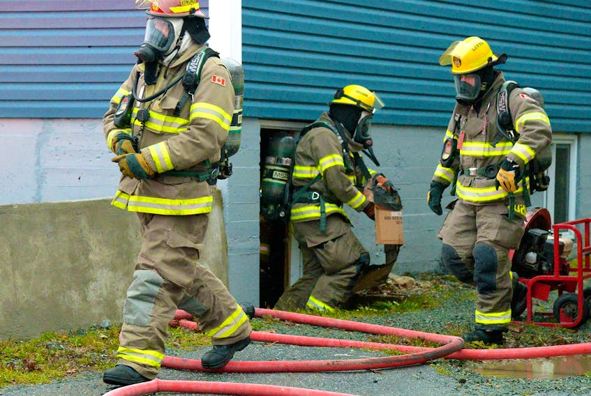 Firefighters made quick work of fire in a basement at a Mount Pearl business Thursday morning.