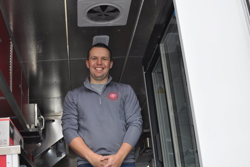 Stephen Hynes, the Salvation Army’s director of emergency disaster services, stands inside the church’s new mobile unit in Corner Brook on Monday, Oct. 18. The unit will be used to respond to emergencies of all kinds in the province.