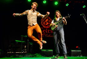 Dancer Nic Gareiss brought Canadian banjo player Allison de Groot with him to Celtic Colours in the opening concert, “Together Again.” CONTRIBUTED/CORY KATZ