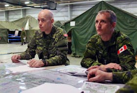 Acting Chief of the Defence Staff Gen. Wayne Eyre, left, pictured in this file photo from 2015 alongside Lieutenant General Trevor Cadieu. 