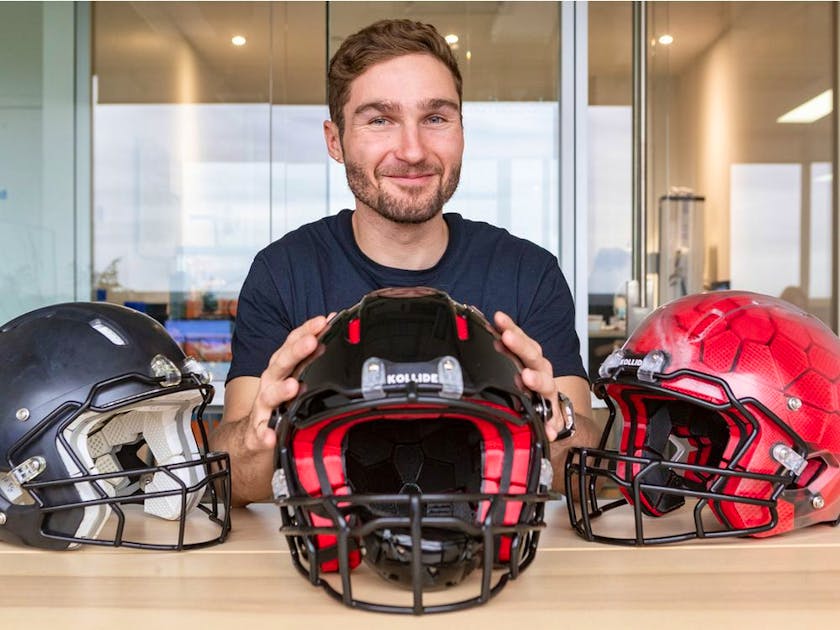 Football helmets are randomly popping up in Paris during Fashion Week 
