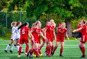 The Memorial Sea-Hawks women's soccer team has had plenty of reasons to celebrate recently, with five straight wins and a guaranteed place in the AUS playoff semifinals. — Memorial Athletics/Ally Wragg