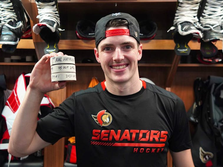 Sens' Batherson nets first career goal in first NHL game