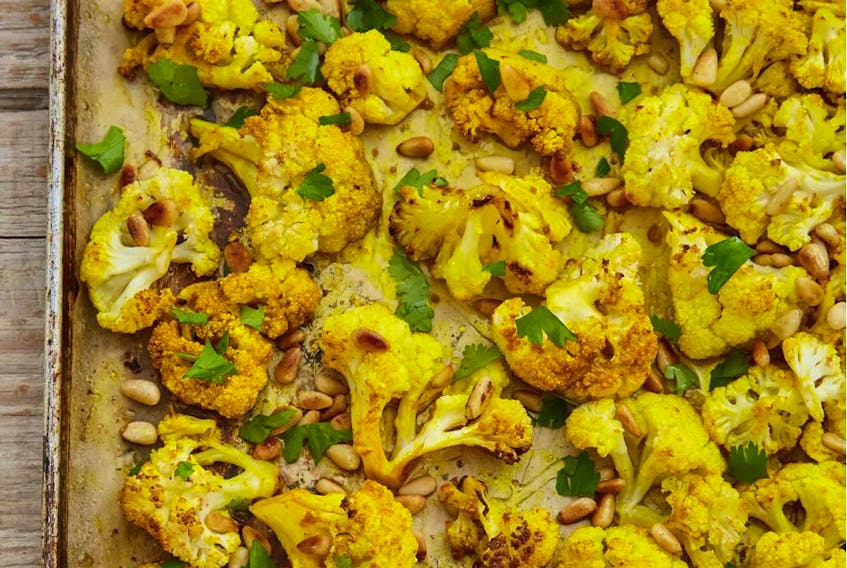 Roasted cauliflower with cumin and turmeric from The Fair Trade Ingredient Cookbook by Nettie Cronish.  Contributed/Whitecap photo