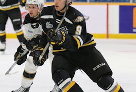 Jérémy Langlois, seen here on the right, and F.J. Buteau were Cape Breton Eagles players given "C" rankings by NHL Central Scouting. CONTRIBUTED