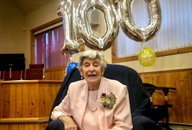 Dorothy Walker Robbins celebrating her centenary in November 2020 at the Orchard Valley United Church.
Wendy Elliott