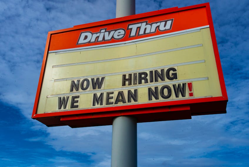 Help wanted signs are just about everywhere, including the A&W in Halifax's Bayers Lake in this photo taken on Friday, Oct. 29, 2021.