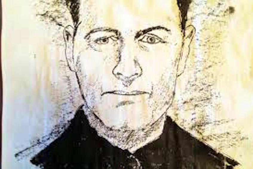 A sketch of the late William Davis, a New Waterford coal miner who was shot and killed by mounted police durign a strike in 1925..
