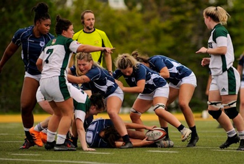 The St. Francis Xavier X-Women defeated the UPEI Panthers 45-17 in AUS rugby Sunday afternoon in Antigonish. - Bryan Kennedy / St. F.X. ATHLETICS