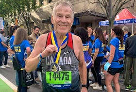 Keijo Taivassalo, 82, completed the 2021 Boston marathon in four hours, 10 minutes and 23 seconds.
