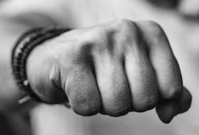 A close-up of a balled fist.