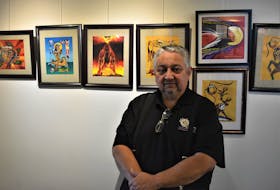 Well-known Mi’kmaw artist Gerald Gloade, from Millbrook, has a 30-piece show on display now at the Colchester East Hants Regional Library.