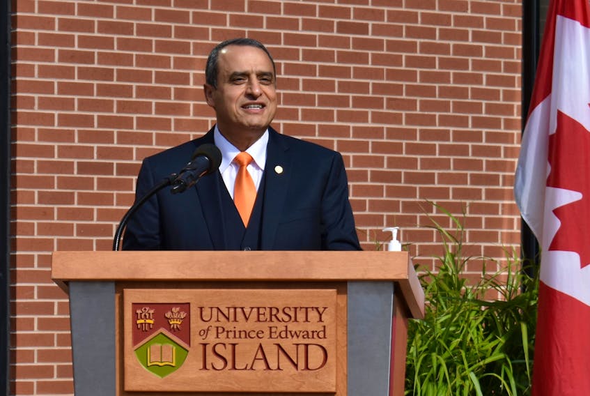 Alaa Abd-El-Aziz, president and vice-chancellor of UPEI, announces the new faculty of medicine at UPEI, which will start accepting students in September 2023.