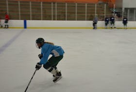 UPEI Panthers forward Lexie Murphy carries the puck during a practice earlier this week in preparation for this weekend’s Atlantic University Sport women’s hockey action. 