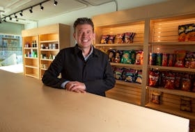 Rick Baker, owner of Nosh & Goods, inside his self-serve store in Rockingham South on Monday, Nov. 1, 2021.