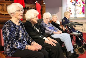 These are five of the 19 women whose Second World War service is detailed in Katherine Dewar's new book, We'll Meet Again: Prince Edward Island Women of the Second World War. From left are Lois Brown, Blanche Bennett, Margaret Dumont, Betty Foster and Jean MacLean. They attended the recent launch of Dewar's book, which was held at Trinity United Church in Charlottetown.