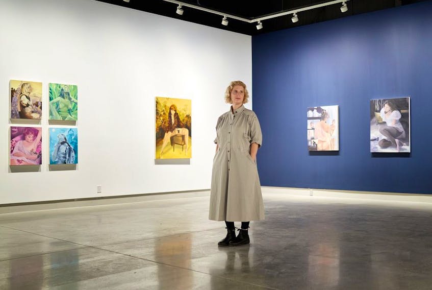 Calgary-born artist Corri-Lynn Tetz at Contemporary Calgary. Her exhibit, Art Lover, will run until January 2022. Photo by Jesse Tamayo.