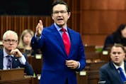  Conservative MP Pierre Poilievre speaks during question period in the House of Commons on June 11, 2021.