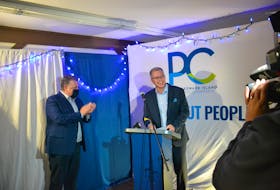 Mark McLane smiles at Progressive Conservative supporters moments after winning the Cornwall-Meadowbank byelection. The district has been a Liberal stronghold since the mid 1980's.