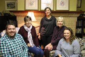 The Colchester East Hants Hospice Society helps people dealing with grief. Pictured: program support coordinator Mike Francis, administrative assistant Sharlene MacMullen, executive director Stacey Harrison, social worker Jane Rogers and child and youth grief and bereavement social worker Shanda White.