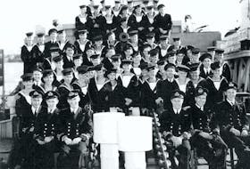 Some of the HMCS Shawinigan ship’s company, from collection of Thomas J. Simpson. For Posterity’s Sake, A Royal Canadian Navy Historical Project.