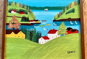 A Maud Lewis painting, Sandy Cove in Fall, recently sold at auction for $45,500 – a new record high for the hammer price, which excludes any buyer’s premium added by an auction house. The painting shows St. Mary’s Bay with mainland Nova Scotia in the background. Directly across the bay would be Weymouth.
Contributed
