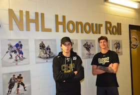 Goaltender Oliver Satny, left, and forward Jakub Brabenec are the Charlottetown Islanders’ two import players for the 2021-22 Quebec Major Junior Hockey League season. Satny and Brabenec, both from the Czech Republic, are adjusting well to a new team, league and living in a new country.