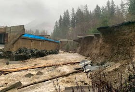 This photo, from the Fraser Valley Road group Facebook page, shows the damage to the Coquihalla highway, caused by torrential rain this past week in southern British 
