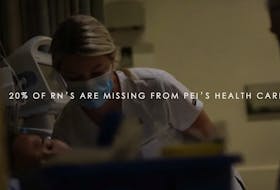 A still from a P.E.I. Nurses' Union campaign video. The video warns of the effects of working conditions faced by the province's nurses due to ongoing staff shortages.