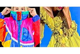 Celine Gabrielle uses vibrant colours in her paintings. Julie Glaser, an Annapolis Valley writer, appreciates her work. “She sees in fashion the stories of the people as told by the clothes,” Glaser said.