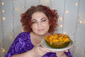 Chef Ilona Daniel and her yummy double-stuffed fall squash. Contributed