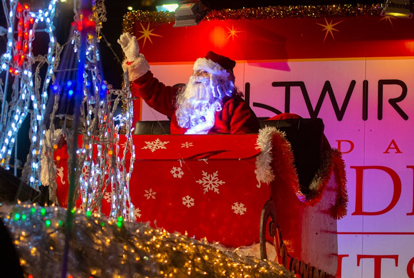Santa waves to the crowd at the Saltwire Holiday Parade of LIghts on Saturday, Nov. 20, 2021.