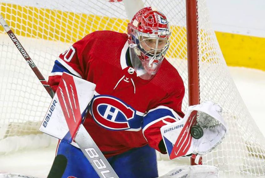 Cayden Primeau played two games with the Canadiens after getting called up from the AHL’s Laval Rocket, posting an 0-2 record with a 4.82 goals-against average and a .877 save percentage.
