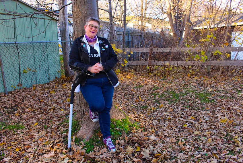 Author Michelle Butler Hallett in the backyard of her home in St. John's. Her latest novel, 'Constant Nobody,' was published on March 2, 2021, and is a spy thriller steeped in the history of the Spanish Civil War and Soviet Russia during Stalin's rule.